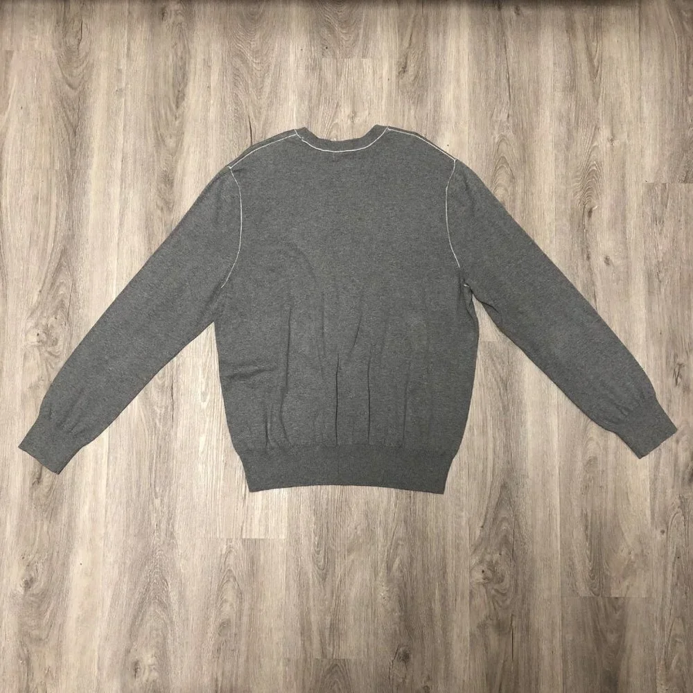 Banana Republic Men's Size XL Cashmere Blend Sweater Grey V Neck Knit Shirt